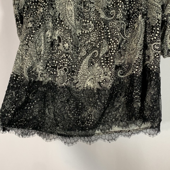 Westport Black & Cream Paisley Blouse Top - Picture 4 of 9